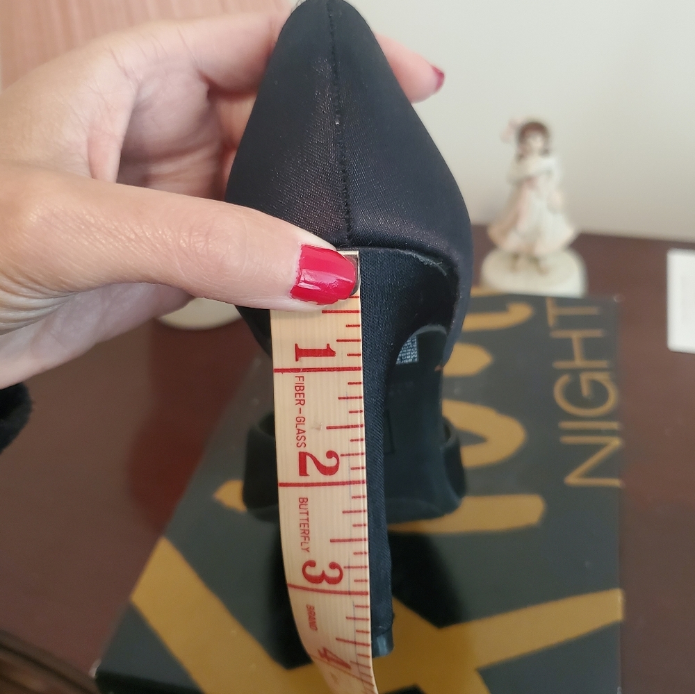 Black Peep Toe High Heels With Bow - Picture 8 of 8